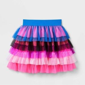 High-Rise Festival Layered Ruffle Skirt- Elastic Waist Band gender fluid pride